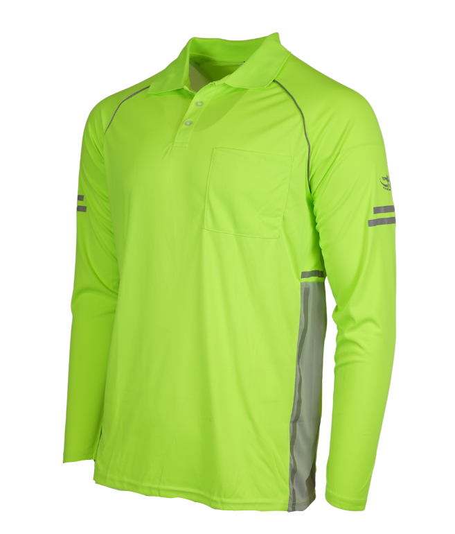 Hi Vis yellow Long Sleeve polo