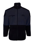 Load image into Gallery viewer, Kids Navy and Black Fleece Jersey with full zip front and zip pockets
