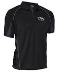 Load image into Gallery viewer, Kids lightweight black quick dry polo shirt with grey trim
