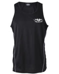 Load image into Gallery viewer, Kids lightweight black quick dry singlet with grey trim
